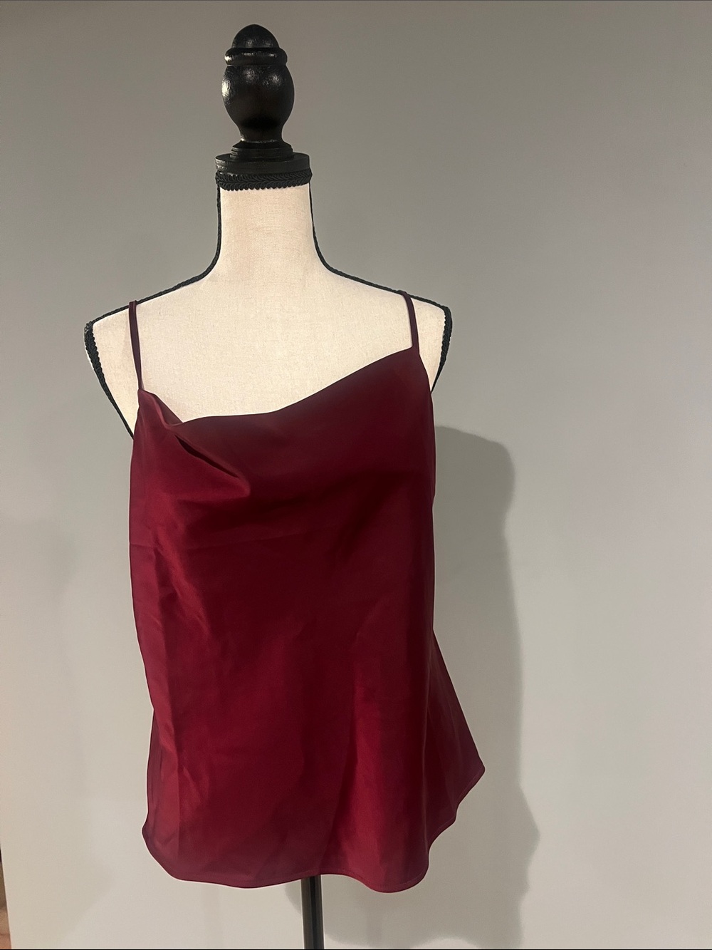 Banana Republic Burgundy Satin Cowl-Neck Camisole